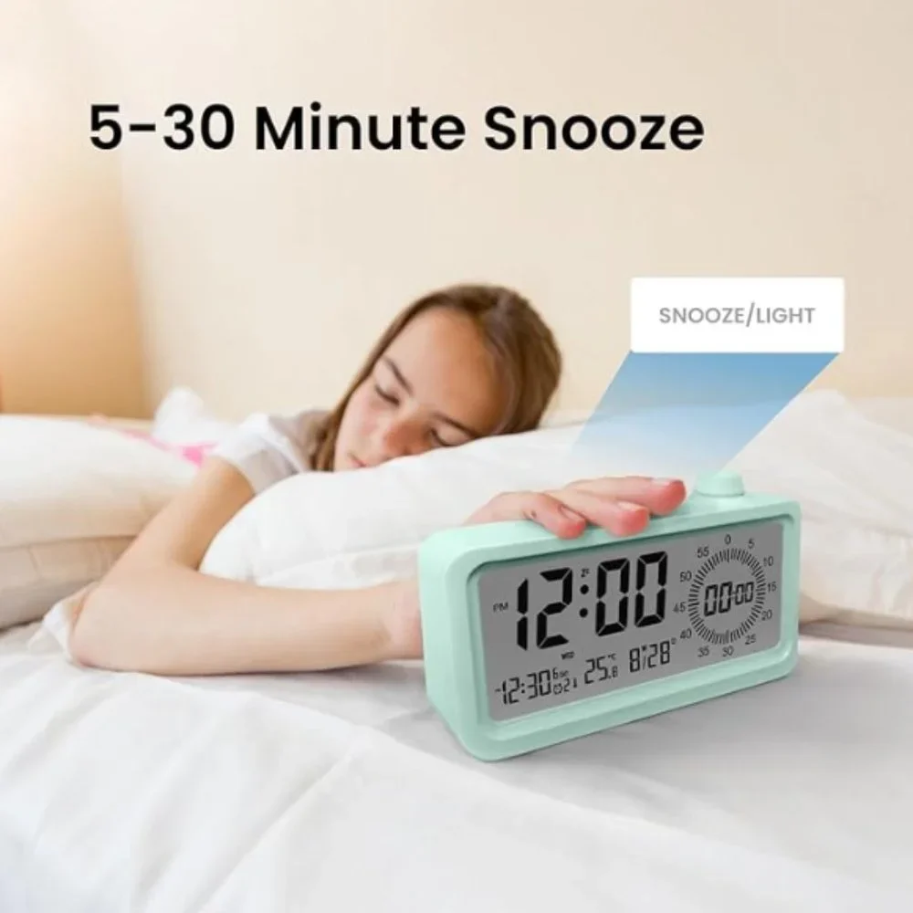 All-in-One Multifunctional Digital Alarm Clock -Time Manager Clock - LED Display